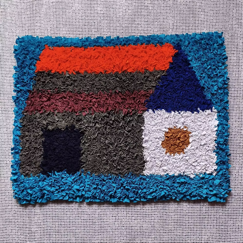 Tapete P Casinha Fundo Azul